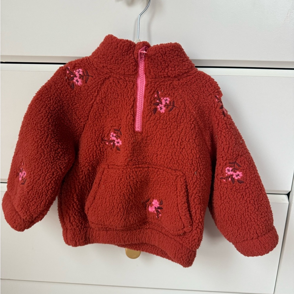 Old Navy Red Fleece Jacket with Pink Accents